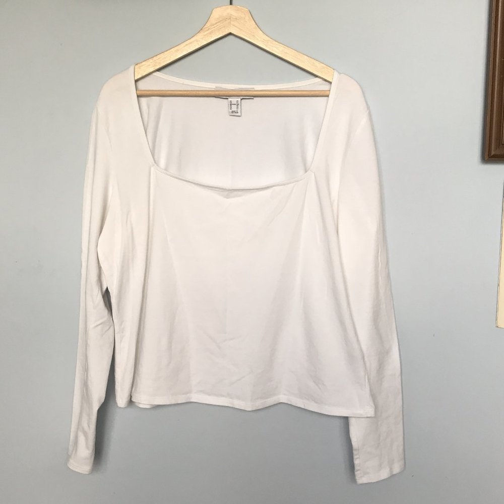 Forever 21 Square Neck Long Sleeve Top